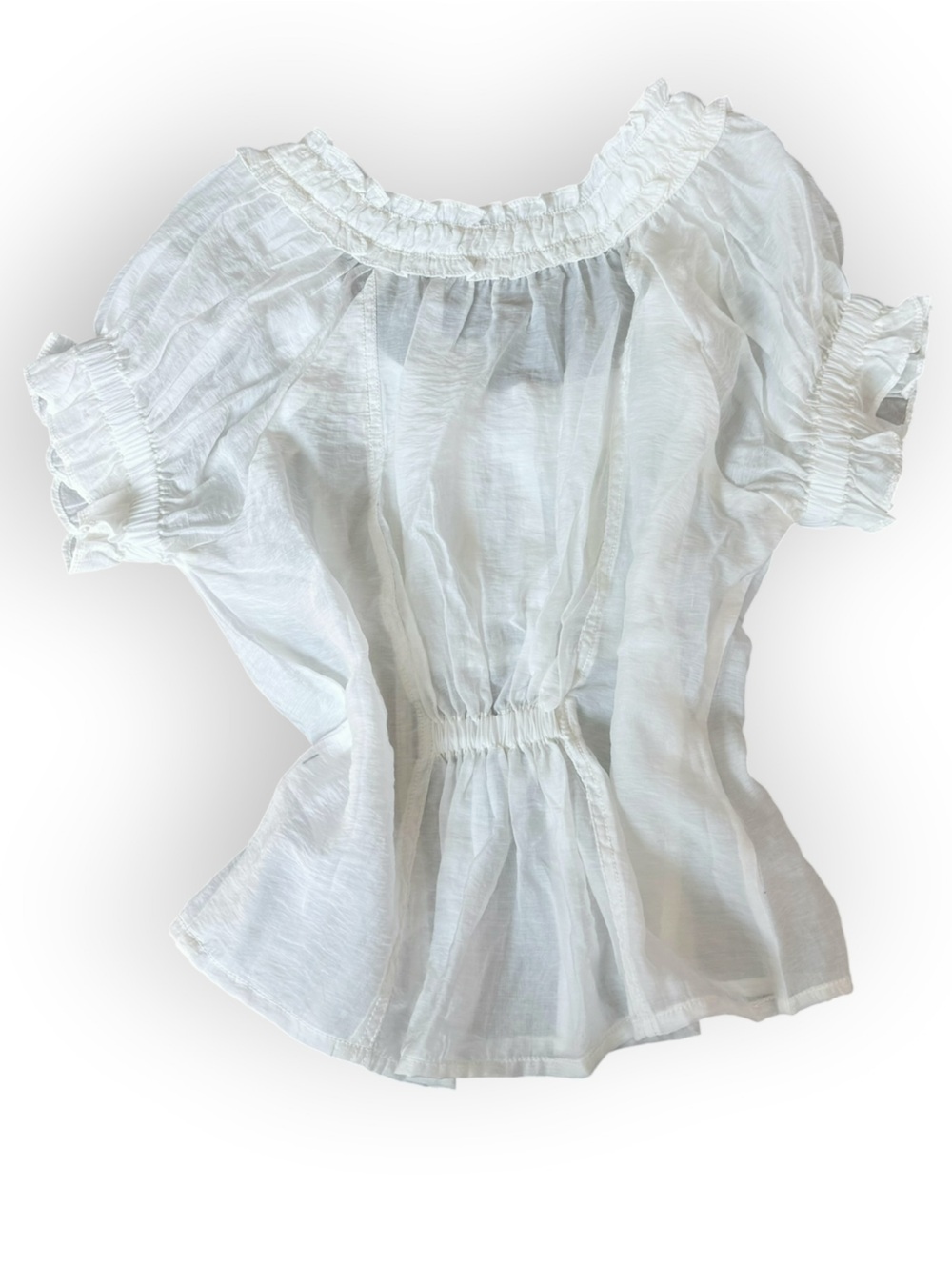 Pilcro White womens Ruffle-Sleeve shirt - NWT - Picture 3 of 4